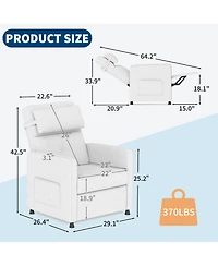 homfan Power Recliner Chair with Massage and Heat, Electric Adjustable Recliner with Pu Leather, Usb Port and Side Pockets, Living Room