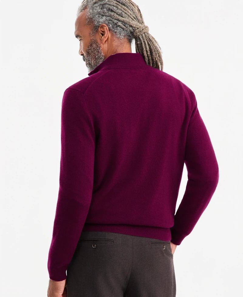 Club Room Men's Cashmere Quarter-Zip Sweater, Created for Macy's
