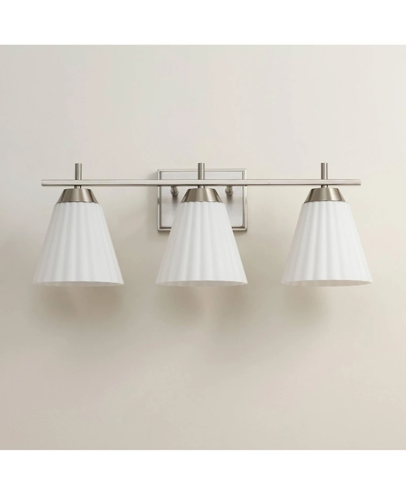 Possini Euro Design Possini Euro Elodie 23 1/2" Wide Brushed Nickel 3-Light Bath Light