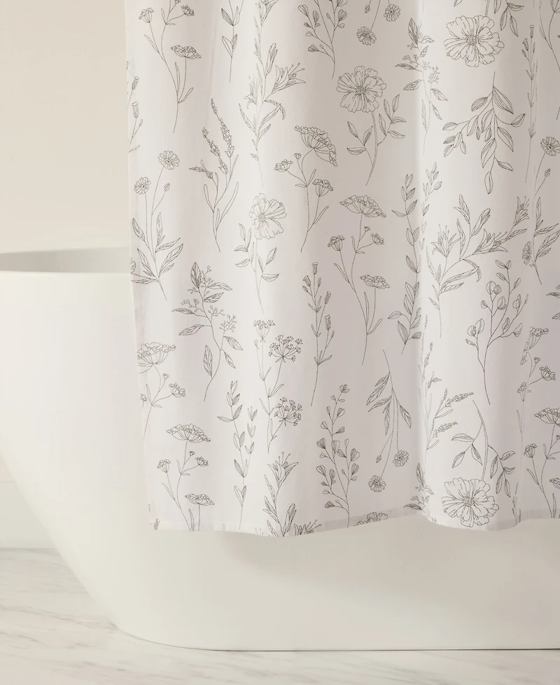 ienjoy Home Cotton Blend Printed Shower Curtains, 72" x
