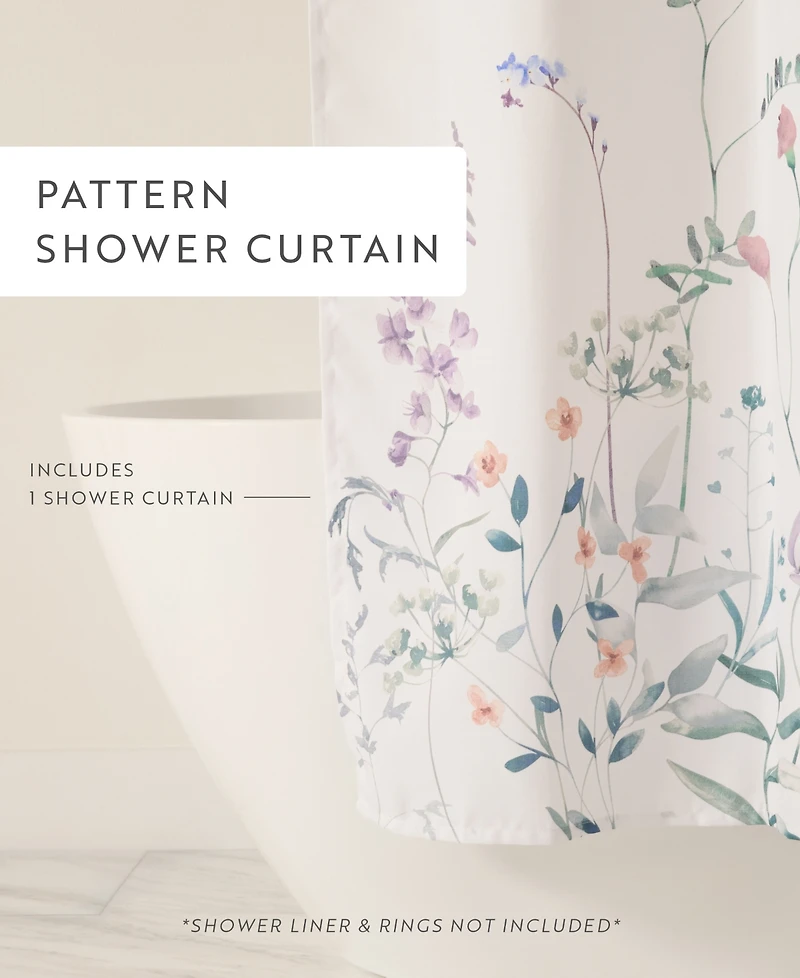 ienjoy Home Printed Floral Shower Curtains, 72" x 72"