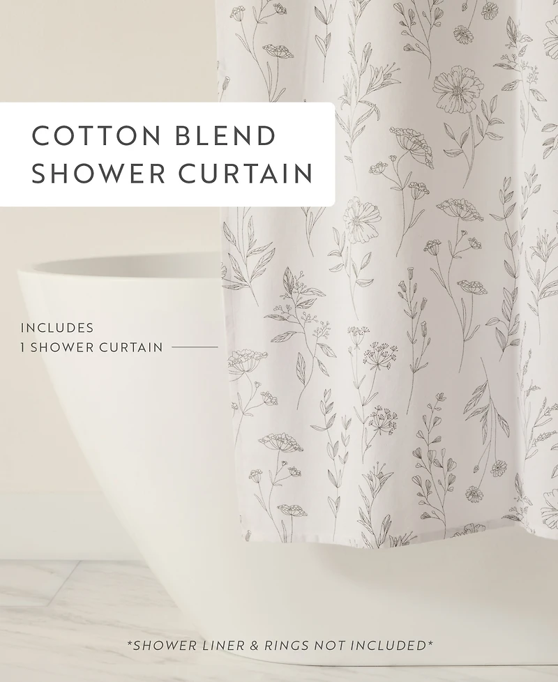ienjoy Home Cotton Blend Printed Shower Curtains, 72" x