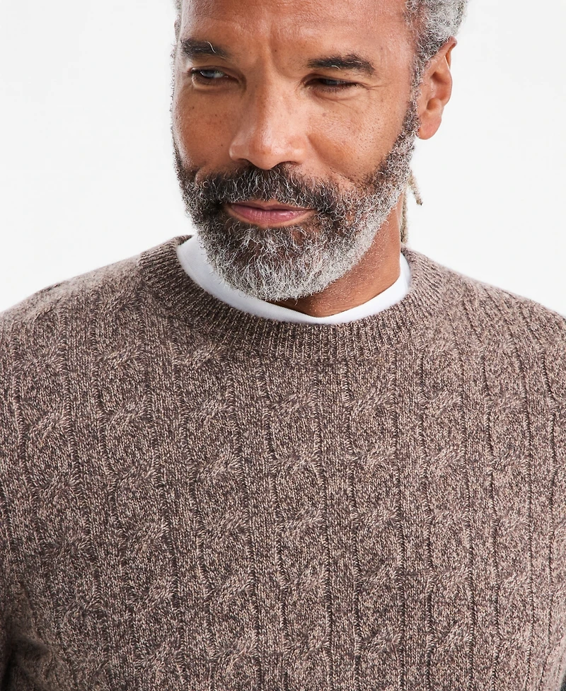 Club Room Men's Premium Cashmere Cable-Knit Crewneck Sweater, Macy's Exclusive
