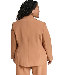 Karl Lagerfeld Paris Plus Size One-Button Woven Blazer
