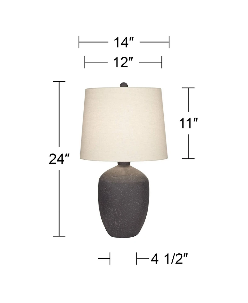 360 Lighting Kyle 24" High Farmhouse Rustic Modern Table Lamp Single Shade Living Room Bedroom Bedside Nightstand