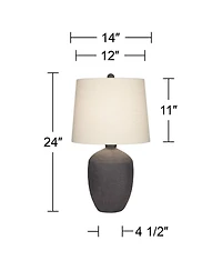 360 Lighting Kyle 24" High Farmhouse Rustic Modern Table Lamp Single Shade Living Room Bedroom Bedside Nightstand