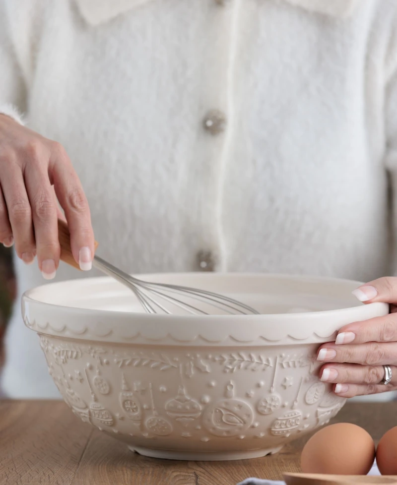 Mason Cash Deck The Halls 2.85 oz. Cream Mixing Bowl