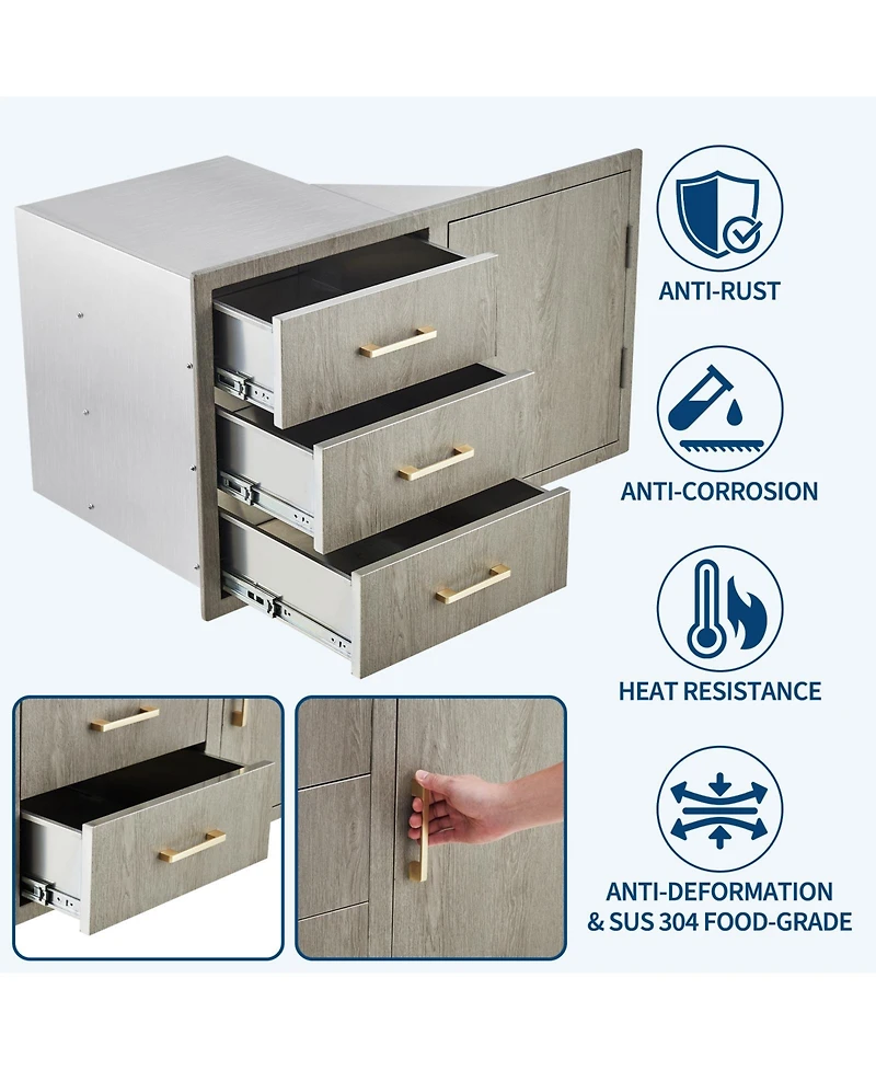 homfan Stainless Steel Storage Cabinet