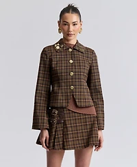 Avec Les Filles Women's Slim Spread Collar Jacket