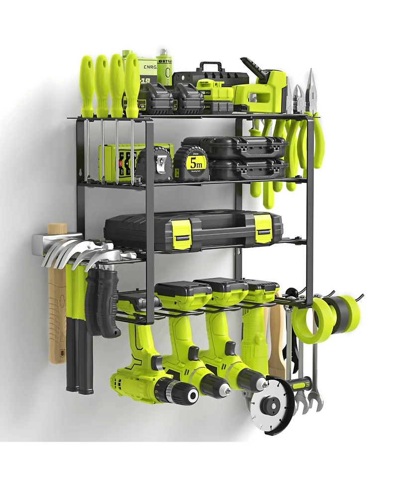 Xdovet Power Tool Organizer Wall Mount Drill Holder 4 Layer Storage