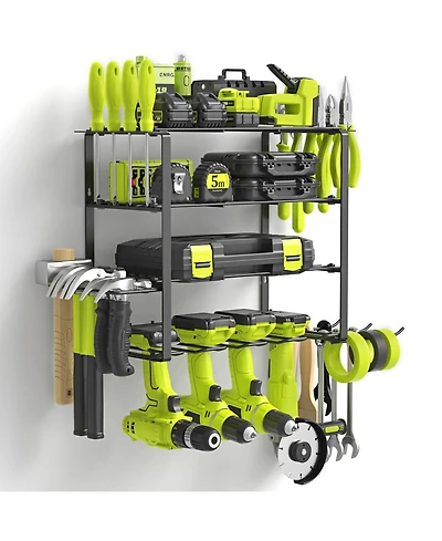 Xdovet Power Tool Organizer Wall Mount Drill Holder 4 Layer Storage