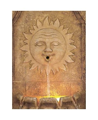 John Timberland Sun Villa 37" High Large Italian Outdoor Decor Faux Stone Floor Fountain with Light Led Outside Garden Patio
