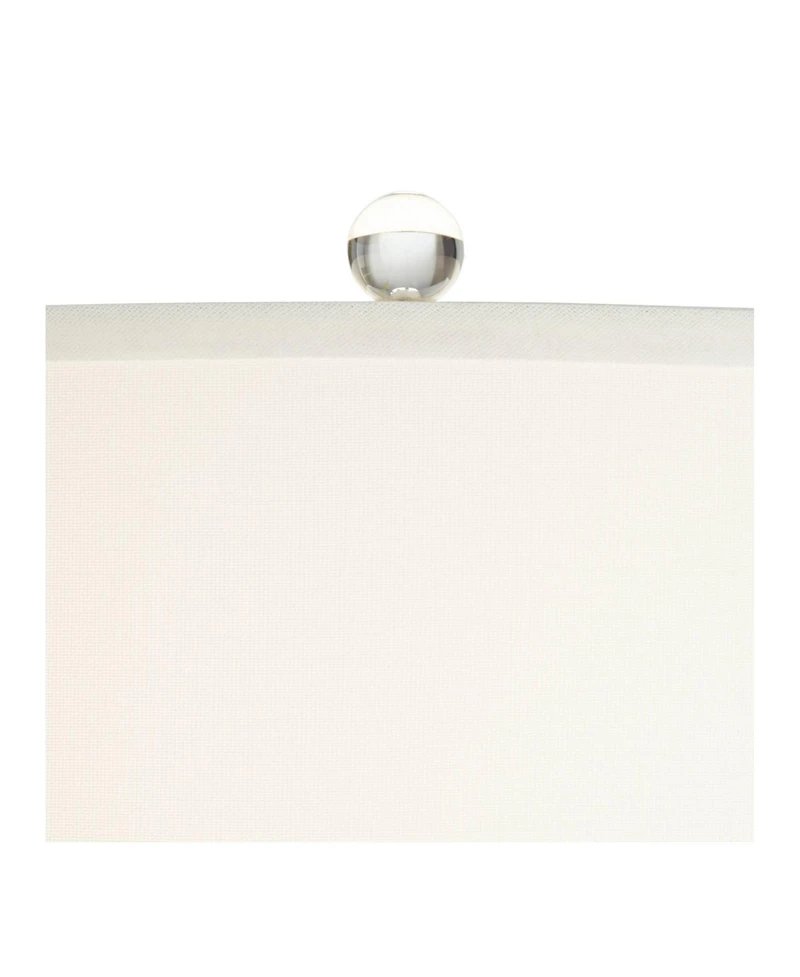 Vienna Full Spectrum Modern Table Lamps 38 1/2" Tall Set of 2 Glass Hexagonal Column Drum Shade for Bedroom Living Room Bedside