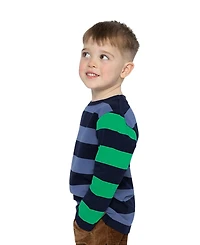 Deux par Little and Big Boy Large Striped Long Sleeve T-Shirt