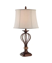 Kathy Ireland Villa Roma Traditional Table Lamp 29 1/2" Tall Dark Bronze Drum Shade for Bedroom Living Room Bedside Nightstand Office Kids