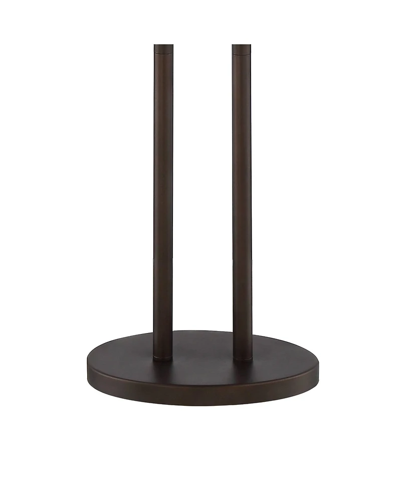 Franklin Iron Works Roscoe Modern 62" Tall Standing Floor Lamps Set of 2 Lights Twin Pole Pull Chain Roman Bronze Finish