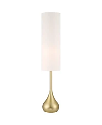 Possini Euro Design Moderne Mid Century Modern 62" Tall Standing Floor Lamp Droplet Foot Switch Metal Soft Finish Living Room