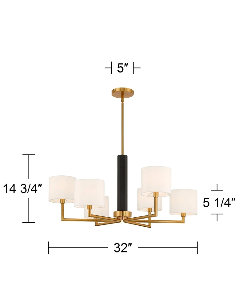Possini Euro Design Possini Euro Virginia 32" Wide and Matte 6-Light Chandelier