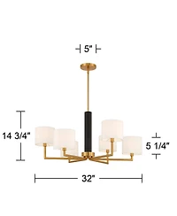 Possini Euro Design Possini Euro Virginia 32" Wide and Matte 6-Light Chandelier