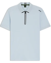 Boss by Hugo Men's Waffle Jacquard Zip-Neck Polo Shirt