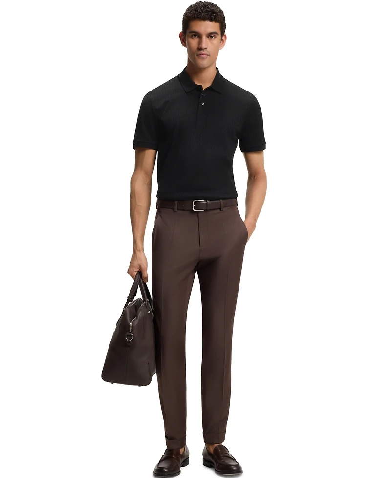 Boss by Hugo Men's Geometric Jacquard Cotton Polo Shirt