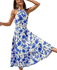 Cupshe Women's Halter Neck Pull-On Occasion Dress, Unlined
