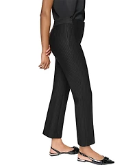 Dkny Petite Pinstripe Ponte High-Rise Front-Zip Pants