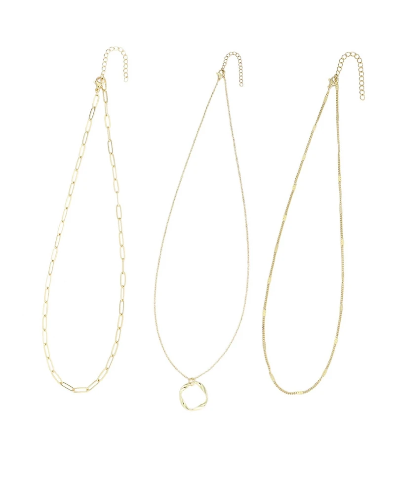 Adornia 14k Gold-Plated Set of 3 Necklace