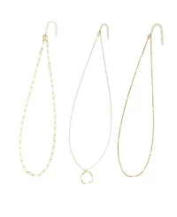 Adornia 14k Gold-Plated Set of 3 Necklace