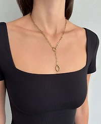 Adornia Tarnish Resistant Gold Paperclip Chain Y- Necklace