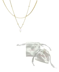 Adornia Tarnish Resistant Freshwater Pearl Gold Set of 2 Necklace