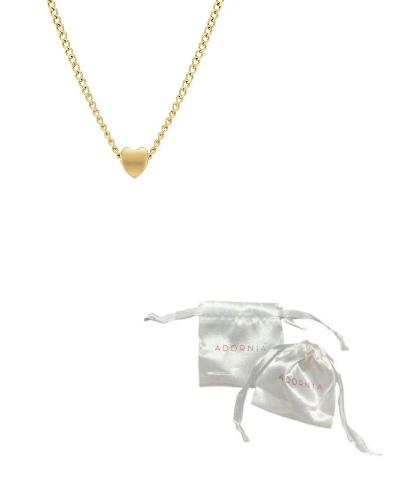Adornia Tarnish Resistant Gold Sliding Heart Curb Chain Necklace