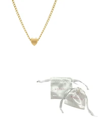 Adornia Tarnish Resistant Gold Sliding Heart Curb Chain Necklace