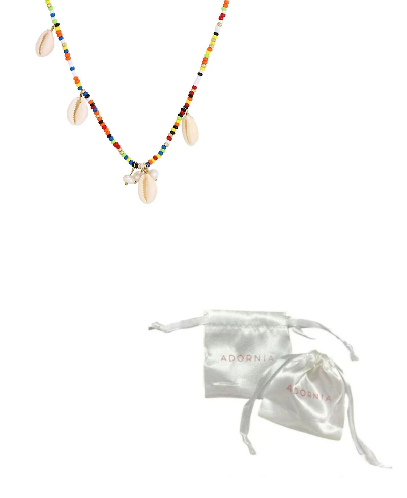 Adornia Natural Freshwater Pearl Color Bead Shell Necklace