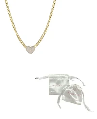 Adornia Gold Chunky Cubic Zirconia Heart Curb Chain Necklace