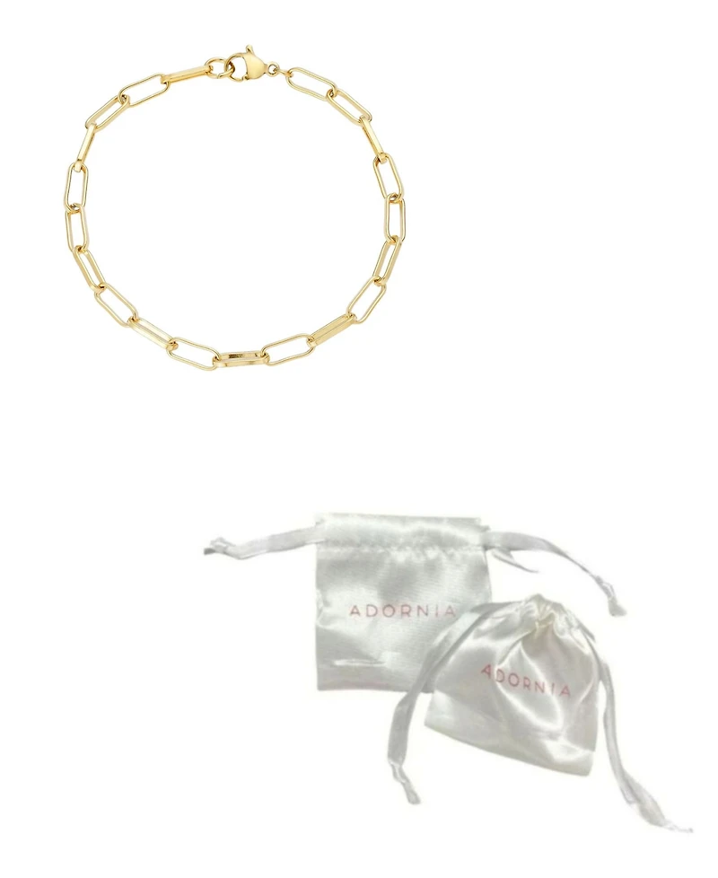 Adornia Tarnish Resistant Gold Paperclip Chain Bracelet