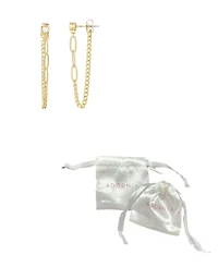 Adornia Gold Cubic Zirconia Paperclip Wrap Around Chain Earrings