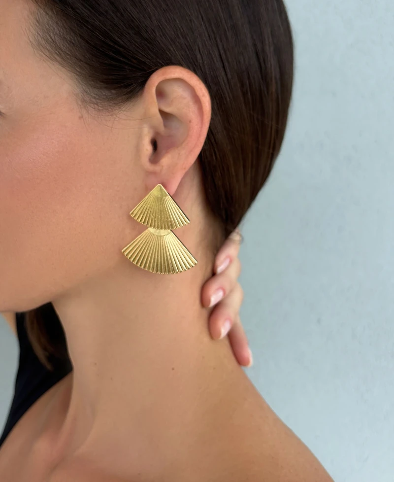 Adornia Gold Honore Statement Earrings