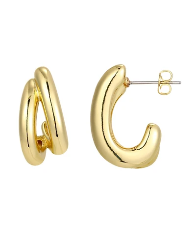 Adornia Gold-Plated Double Hoop Earrings