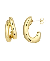 Adornia Gold-Plated Double Hoop Earrings