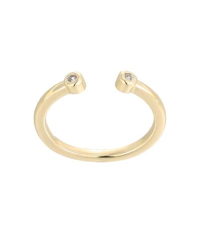 Adornia Gold Cubic Zirconia Ends Open Adjustable Toe Ring