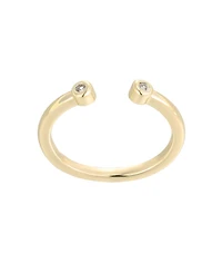 Adornia Gold Cubic Zirconia Ends Open Adjustable Toe Ring