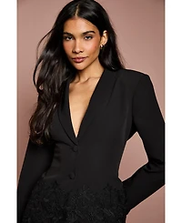 Coast Women's Single Breasted Embroidered Lace Blazer
