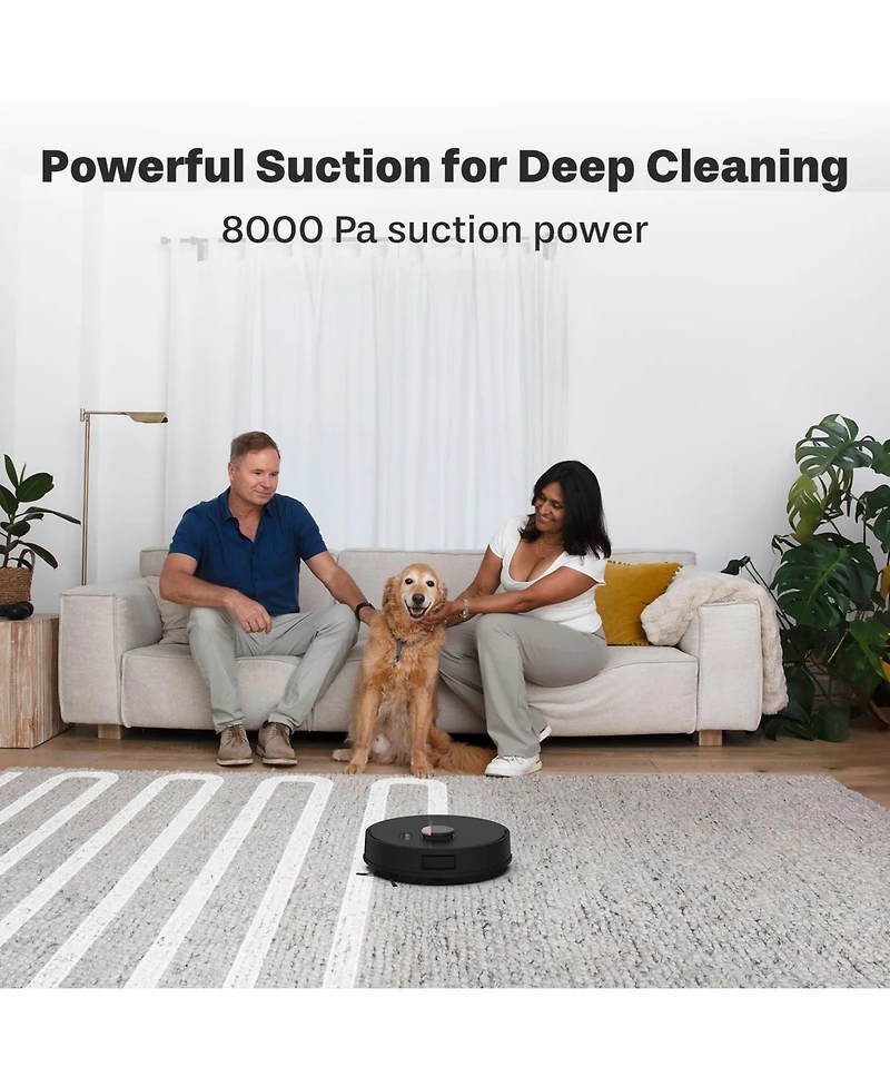 bObsweep Dustin Plus Self-Emptying Robot Vacuum and Mop With 100-Day Dock, 8000 Pa, and 360degree(s) Mapping, App and Voice Control