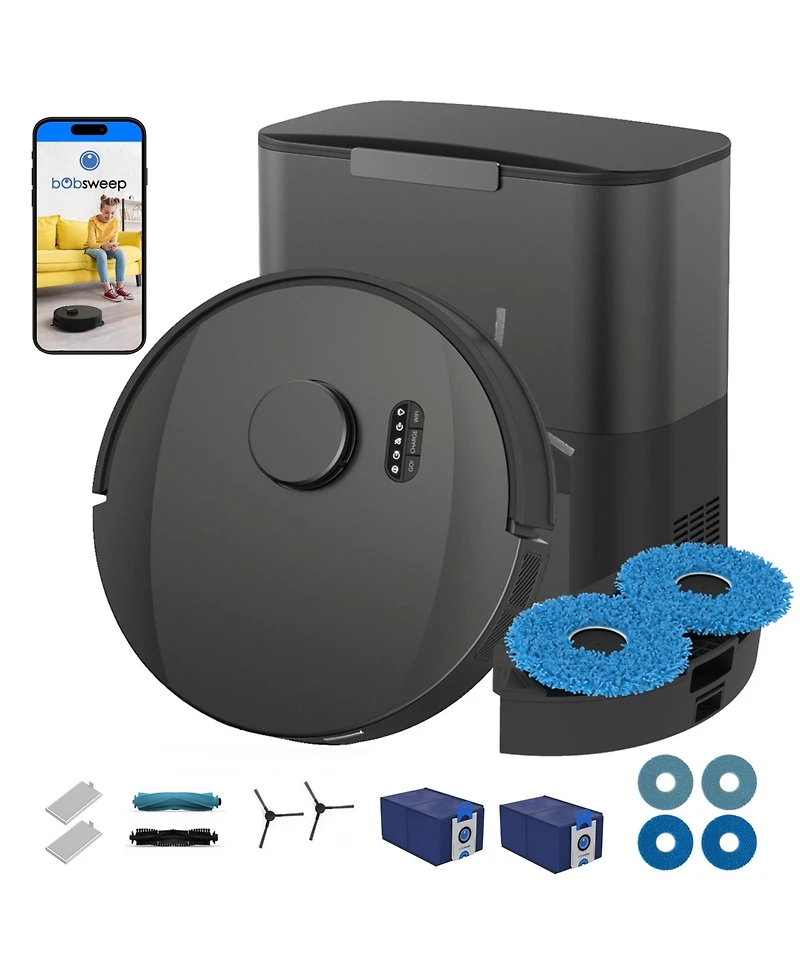bObsweep UltraVision Pet Combo Self-Empty Robot Vacuum and Mop, 1.5 Gal 180-Day Dock, App and Voice Control, Us Engineered with DualSpin Mops