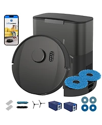 bObsweep UltraVision Pet Combo Self-Empty Robot Vacuum and Mop, 1.5 Gal 180-Day Dock, App and Voice Control, Us Engineered with DualSpin Mops