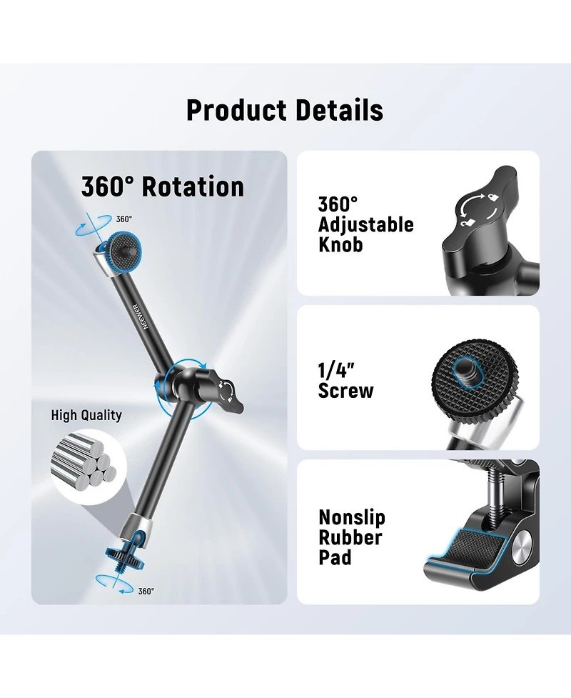 Neewer ST25C Camera Mounting Accessory with 25cm, 3.3lb, 1.5kg for SmallRig Camera Cage