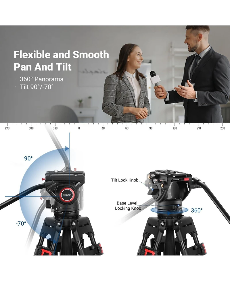 Neewer TP74 Camera Tripod with 17.6lb, 8kg