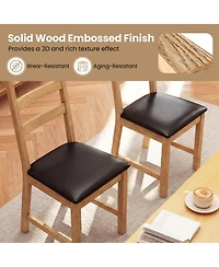 Slickblue Set of 2 Farmhouse Dining Chairs with Decorative Hollowed Back