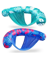 Aofar 2 Pack Pool Floats Inflatable Noodle Chair Sling Fabric Lounge Water Fun Flower Leaves